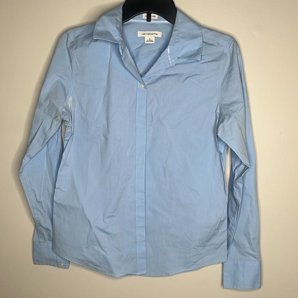 Women’s Liz Claiborne Small Light Blue Button Down Blouse